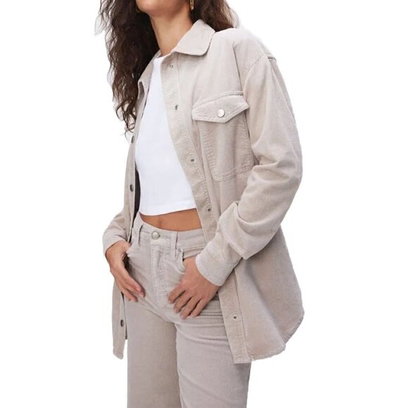 Good American Jackets & Blazers - GOOD AMERICAN Corduroy Shacket In Bone Size 3/4 L/XL